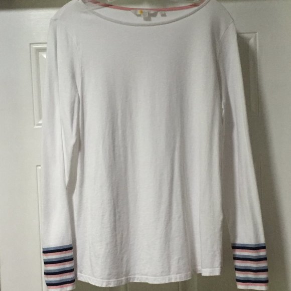 Boden long sleeve t-shirt with striped cuffs  Size M - Picture 2 of 7